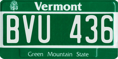 VT license plate BVU436