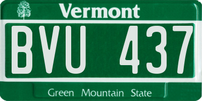 VT license plate BVU437