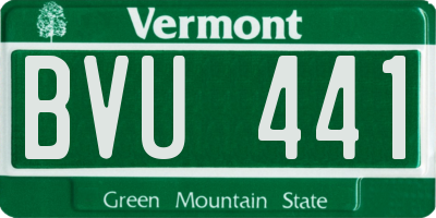 VT license plate BVU441