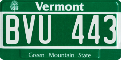 VT license plate BVU443