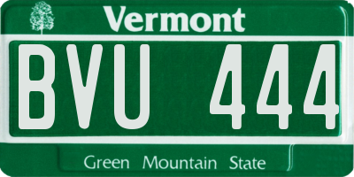 VT license plate BVU444