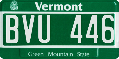 VT license plate BVU446
