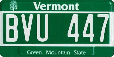 VT license plate BVU447