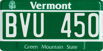VT license plate BVU450
