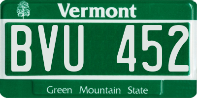 VT license plate BVU452