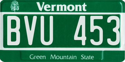VT license plate BVU453