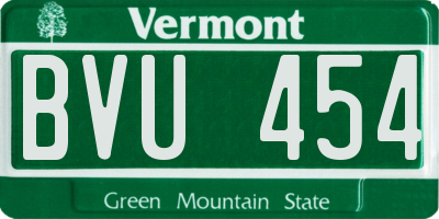 VT license plate BVU454