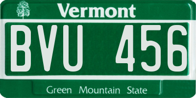 VT license plate BVU456