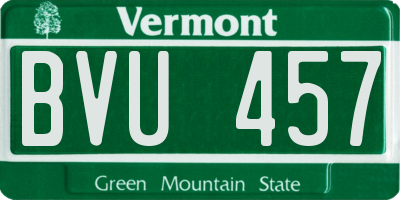 VT license plate BVU457