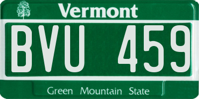VT license plate BVU459