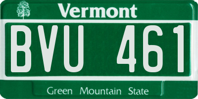 VT license plate BVU461