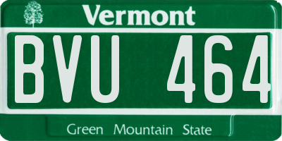VT license plate BVU464