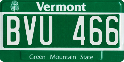 VT license plate BVU466
