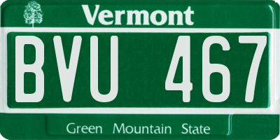 VT license plate BVU467