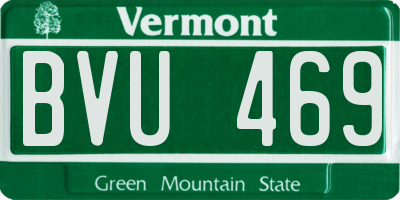 VT license plate BVU469