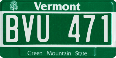 VT license plate BVU471