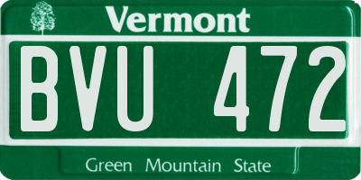 VT license plate BVU472