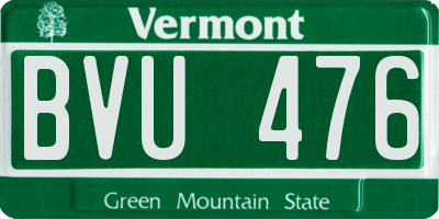 VT license plate BVU476