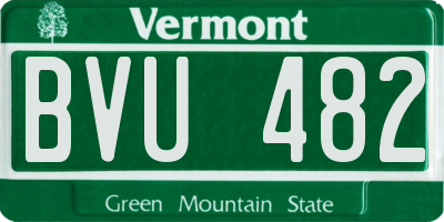 VT license plate BVU482