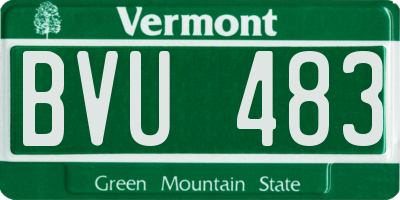 VT license plate BVU483