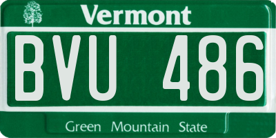 VT license plate BVU486