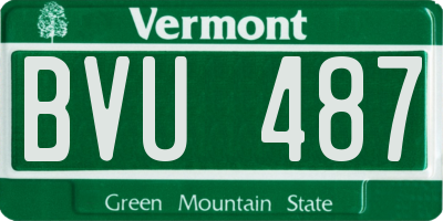 VT license plate BVU487