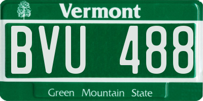 VT license plate BVU488