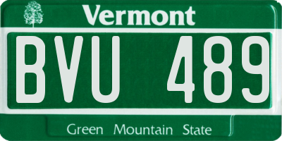 VT license plate BVU489