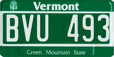 VT license plate BVU493