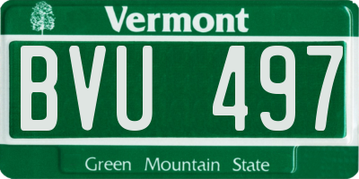 VT license plate BVU497