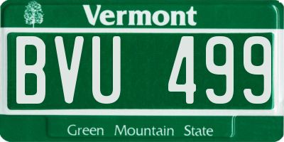 VT license plate BVU499
