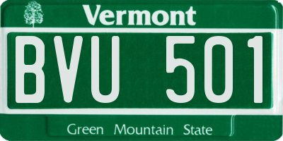 VT license plate BVU501