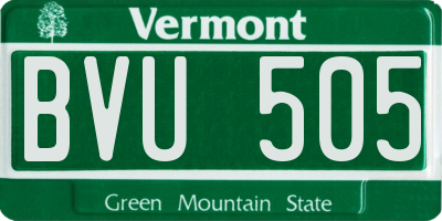 VT license plate BVU505