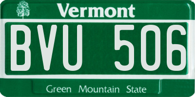 VT license plate BVU506