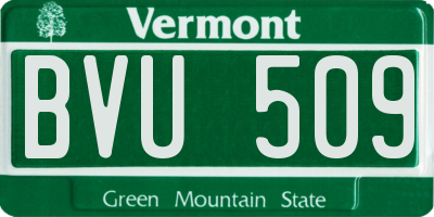 VT license plate BVU509