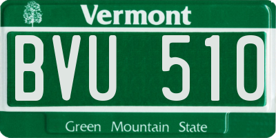 VT license plate BVU510