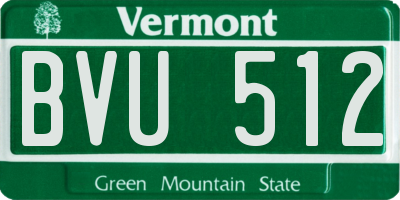 VT license plate BVU512
