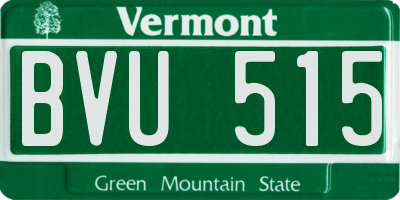 VT license plate BVU515