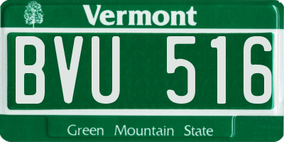 VT license plate BVU516