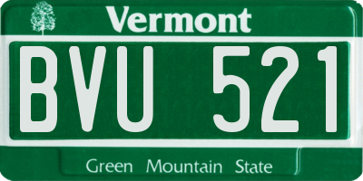VT license plate BVU521