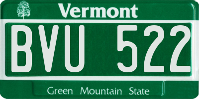 VT license plate BVU522