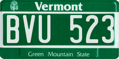 VT license plate BVU523
