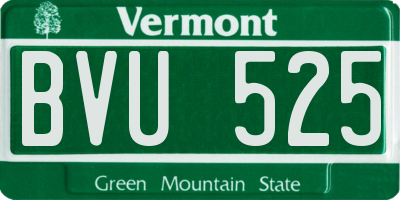 VT license plate BVU525