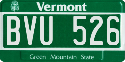 VT license plate BVU526