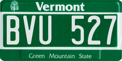 VT license plate BVU527