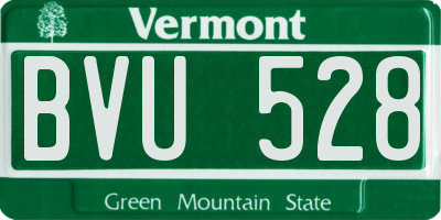 VT license plate BVU528