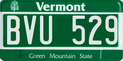 VT license plate BVU529