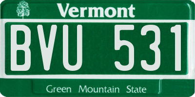 VT license plate BVU531