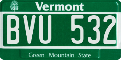 VT license plate BVU532