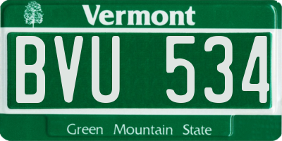 VT license plate BVU534